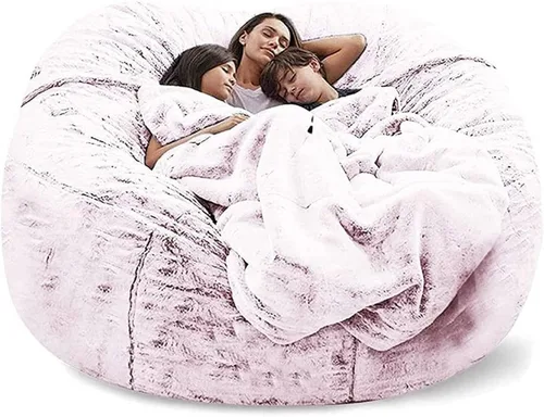 Puf de 7 pies, funda de sofá para silla, lavable de tela de felpa suave de alta calidad, puf para juegos, tumbona gruesa y perezosa, juguetes