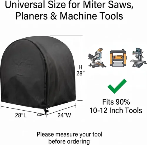 Miniatura 2 de Cubierta para sierras ingletadoras, 28 pulgadas de largo x 24 pulgadas de ancho x 28 pulgadas de alto, tela Oxford impermeable de alta densidad