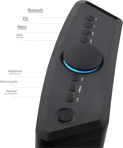 Miniatura 6 de Aiwa Altavoz inalámbrico - Libera un sonido potente y una conectividad versátil - Experimenta la libertad Bluetooth, radio FM, reloj, 20 W RMS, Negro