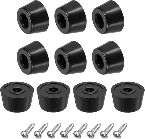Miniatura 18 de uxcell 10 piezas topes de goma, almohadillas redondas de 0.28 pulgadas de alto x 0.51 pulgadas de ancho con arandela de acero inoxidable y tornillos