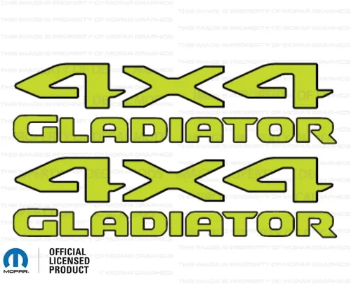 Miniatura 5 de Adhesivos gráficos de cabecera de gladiador 4x4 para Jeep Wrangler/Gladiator JL/JT (2019-2024) 392 bronce con contorno negro F392BO (juego de 2)