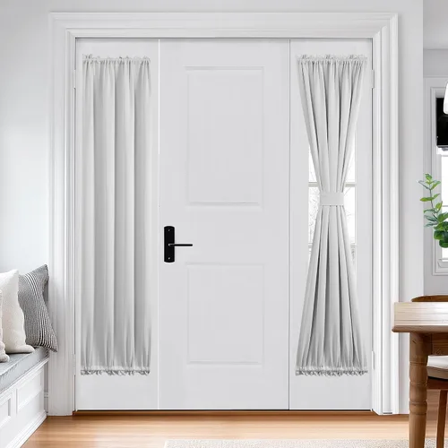 Miniatura 128 de Cortina térmica para puerta con bolsillo para barra, opacas, tratamiento de ventanas con ojales y ojales Deconovo 1 panel