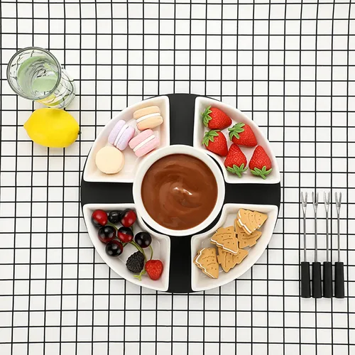 Miniatura 9 de BSTKEY Juego de calentador de mantequilla de cerámica de 10.1 fl oz con paleta de madera, juego de ollas para fondue, juego de cuencos para derretir