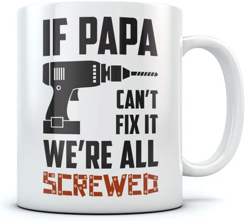 Tstars Taza de cerámica para papá de parte de la hija, hijo, día del padre, tazas de café divertidas para papás, 15 onzas, color blanco