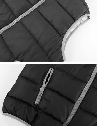 Miniatura 4 de Gihuo Chaleco acolchado con cremallera para mujer, chaleco acolchado sin mangas con capucha para invierno