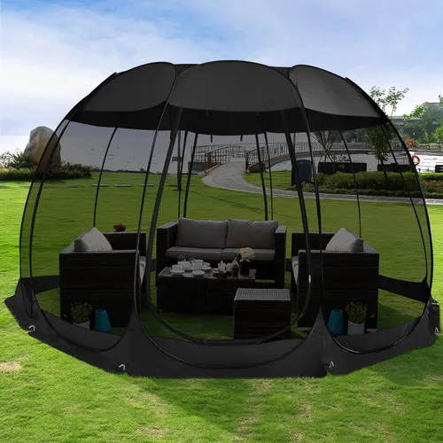 Miniatura 21 de Alvantor Tienda de campaña desplegable para casa, cenador instantáneo al aire libre con mosquitera y protección solar UPF 50+, refugio portátil