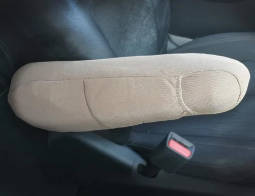 Yupbizauto Fundas universales para reposabrazos con bolsillo de almacenamiento para automóviles, SUV, minivans, poliéster marrón sólido, protege y