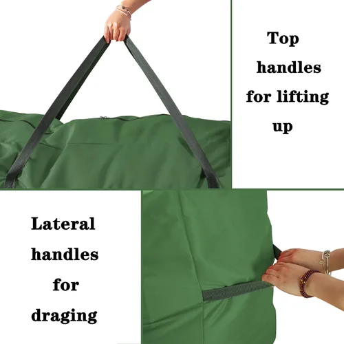Miniatura 4 de Bolsa de almacenamiento grande y resistente para árbol de Navidad, se adapta a árboles desmontados de hasta 9 pies, 65 x 15 x 29 pulgadas, bolsa