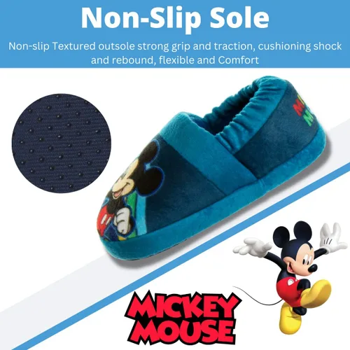 Miniatura 4 de Disney Boys Mickey Mouse Slippers Cozy Plush Fuzzy Slippers Non-Slip, Non-Skid Slippers for Boys (ToddlerLittle Kid)