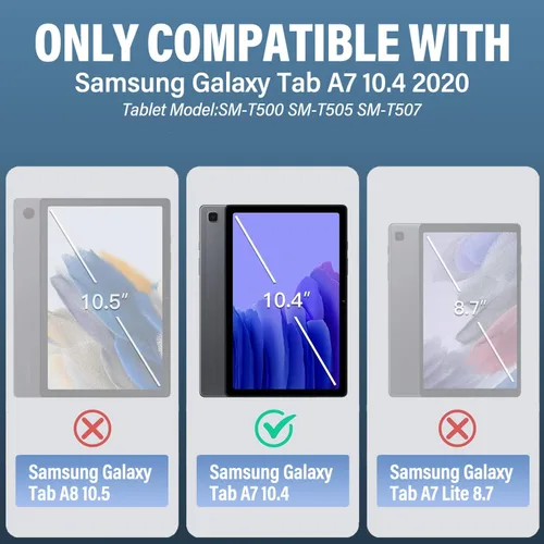 Miniatura 2 de Funda con teclado retroiluminado con panel táctil para Samsung Galaxy Tab A7 10.4 versión 2020, teclado inalámbrico retroiluminado arcoíris de 3