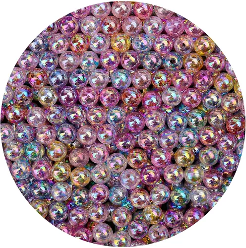 Miniatura 48 de BONNY BOXX 2000 piezas 4 mm cuentas redondas de acrílico de zafiro suave, bolas de plástico de chicle de burbujas, cuentas gruesas de bolas