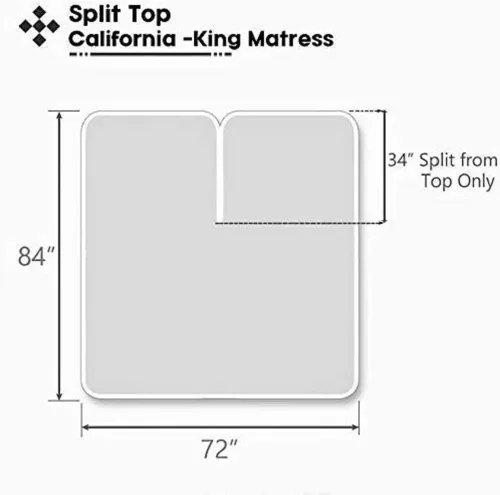 Miniatura 4 de Top - Juego de sábanas de cabeza dividida, tamaño Cal King, base de cama ajustable, sábanas 100% algodón sólido de 15 pulgadas de profundidad, 600