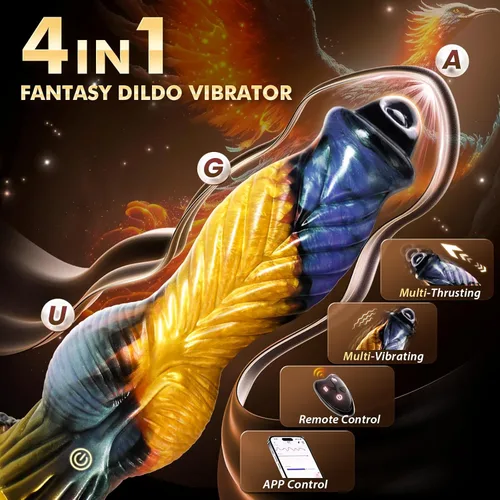 Miniatura 2 de Juguetes sexuales con consolador de empuje y vibrador - Consoladores anal enormes y gruesos de 10.2" 4EN1, consolador monstruo grande actualizado