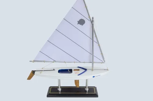 Miniatura 9 de LK Decoración de barco de vela modelo Sunfish de madera 16"-10