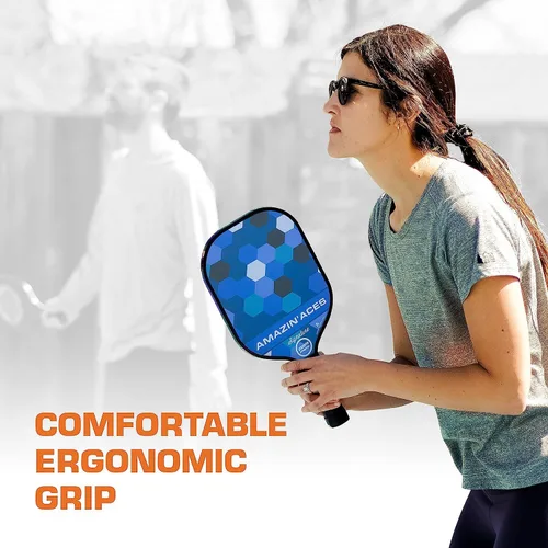 Miniatura 5 de Amazin' Aces Juego de paletas de pickleball de grafito, individuales, 2 o 4 palas, núcleo de polímero de panal con cómodo agarre acolchado
