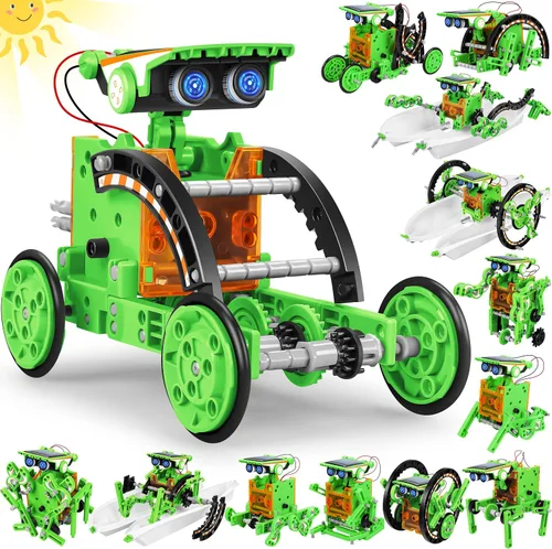 Miniatura 11 de Juguetes de Robot Solar Educativo STEM 13 en 1 para edades de 8 a 12 años, kit DIY de robots de experimentos científicos de construcción, regalos