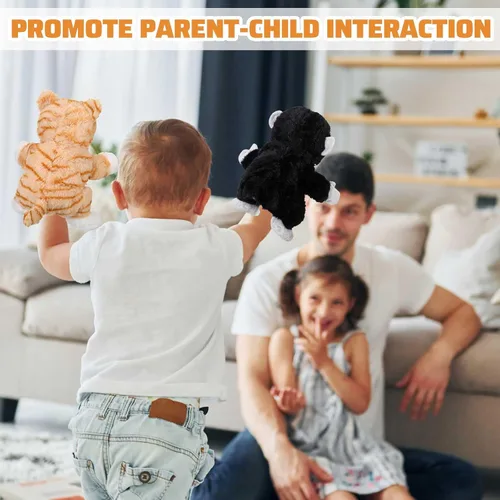 Miniatura 4 de Liliful 6 Títeres de Mano de Animales para Niños, Títeres de Mano con Boca Funcional, Juguete de Peluche de Animales para Niños Pequeños
