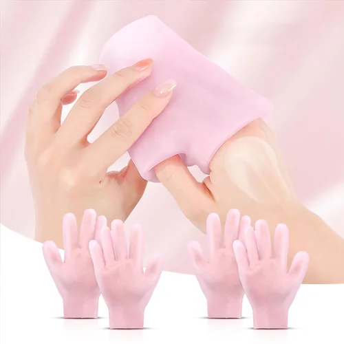Miniatura 4 de Juego de 2 pares de calcetines hidratantes para spa de gel de silicona para piel seca y agrietada, calcetines de silicona para pies secos