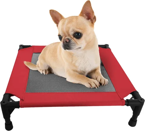 Miniatura 7 de Pozico Cama elevada para mascotas con malla transpirable para gatos y perros pequeños, cuna refrescante elevada para cachorros y gatitos, 18.9 x