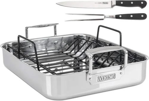 Miniatura 17 de Viking 3 capas Estante para asar con antiadherente de acero inoxidable, 16 inch by 13 inch