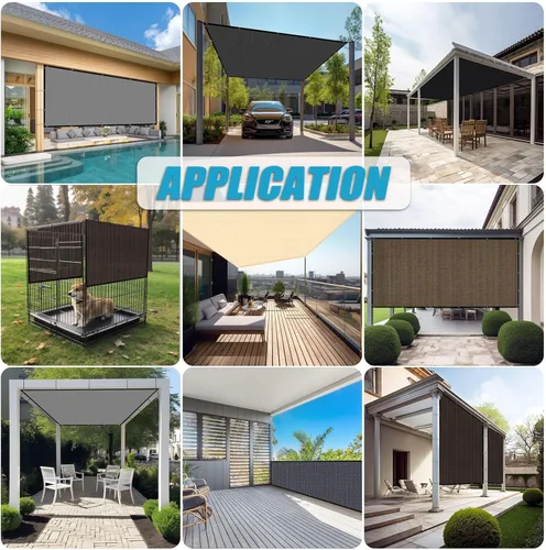 Miniatura 8 de Amagenix Tela de Sombra Solar 90% con Ojales, 12' x 16' Cubierta de Sombra de Repuesto para Pérgola, Toldo Pantalla de Privacidad para Patio al Aire