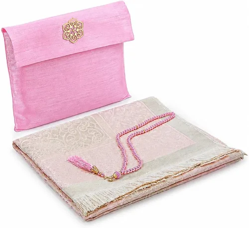Miniatura 10 de ihvan online Alfombra de oración musulmana con 99 cuentas Tasbih y bolsa de viaje, tafetán suave sajadah, ligero y plegable, tapete de oración Negro