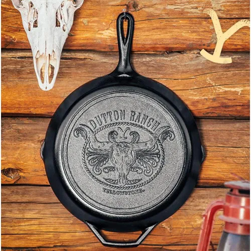 Miniatura 2 de Lodge - Sartén de hierro fundido precurado con sello Yellowstone - Asa en forma de lágrima Signature - Uso en horno, estufa, parrilla o sobre una