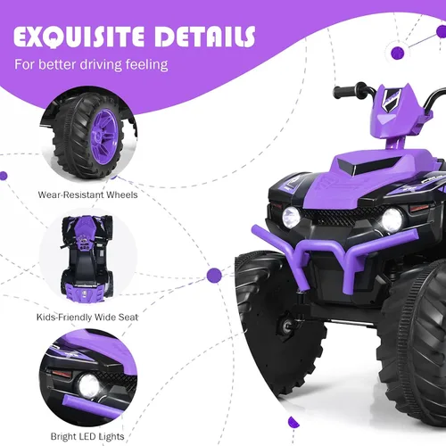 Miniatura 4 de OLAKIDS Vehículo eléctrico de 12 V para niños, vehículo eléctrico de 4 ruedas para niños pequeños, auto de juguete motorizado a batería para niños