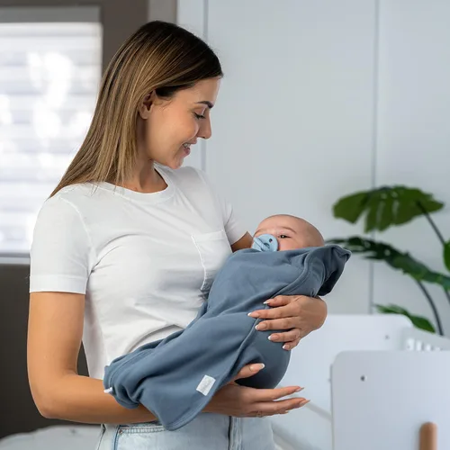 Miniatura 2 de Comfy Cubs Manta de envolver para bebé niña y niño, paquete de 2 Saco de dormir para recién nacido (S 0-3 meses, azul nómada, azul)