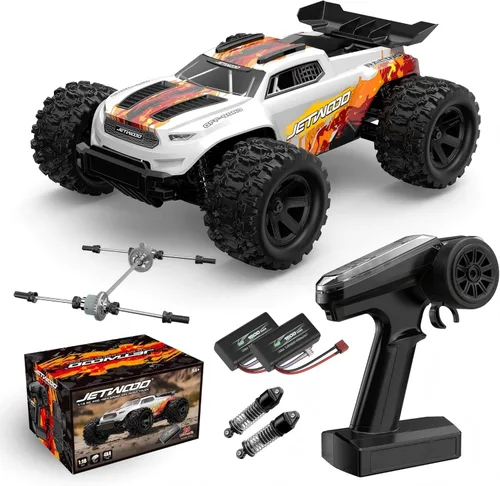 Jetwood Auto de control remoto rápido 1:18, camión Hobby Monster RC de 36 KPH con control de radio de 2.4 GHz, auto RC todo terreno para adultos,
