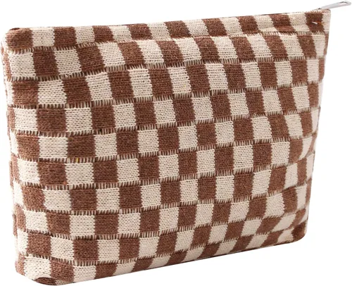 Miniatura 19 de Bolsas de cosméticos para mujer, bolsa de cosméticos de pana, bolsos estéticos para mujer, bolsos de mano con puntos sonrientes, organizador