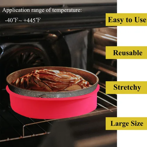 Miniatura 5 de Springform - Protector para sartén redonda de 8 pulgadas, 8.5 pulgadas, molde desmontable de silicona, funda de baño de agua, impermeable