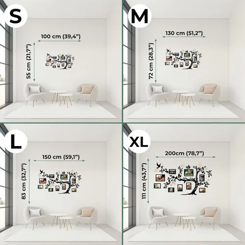 Miniatura 3 de JustLikeWood Decoración grande para el hogar, árbol genealógico de madera con marco, decoración estándar para salas de casa, calcomanías de pared