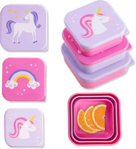 Miniatura 14 de Wildkin Juego de 3 recipientes de comida anidables para niños, apilables, herméticos y sin BPA, aptos para lavavajillas, para la escuela y viajes