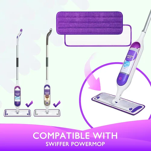 Miniatura 2 de Almohadillas reutilizables para mopa eléctrica compatibles con Swiffer PowerMop - Recambios de almohadillas Swifter Power Mop - Almohadillas