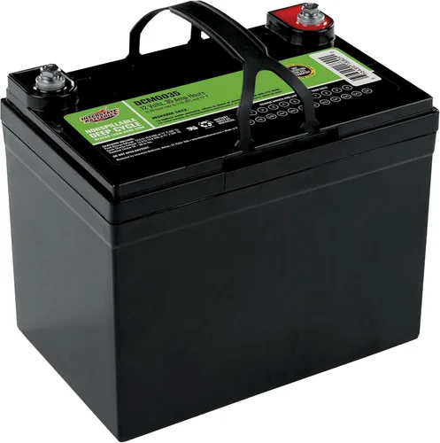 Interstate Batteries - Batería de ciclo profundo AGM de 12V 35AH de ácido plomo sellado (DCM0035), con terminales de inserción