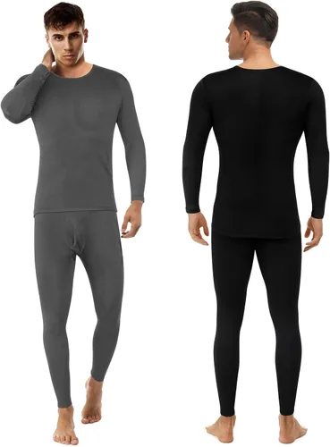 Miniatura 2 de Patelai 5 Conjuntos de ropa interior térmica para hombre, forro polar, capa base larga para invierno