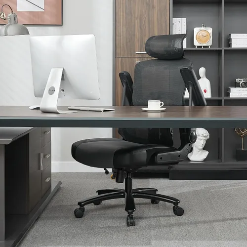 Miniatura 7 de Silla de oficina grande y alta de 500 libras, silla de computadora ejecutiva grande y resistente con brazos abatibles 5D, silla de escritorio