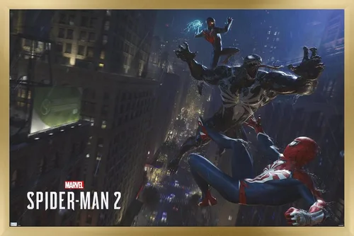 Miniatura 13 de Marvel's Spider-Man 2 - Póster de pared de lucha con veneno, 34 pulgadas de largo x 22.4 pulgadas de ancho, paquete de póster y montaje prémium