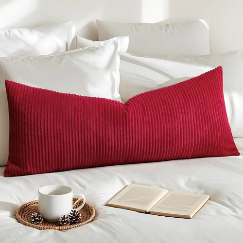 Miniatura 37 de Artscope Fundas de Almohada de Pana a Rayas Acogedoras Súper Suaves Decorativas Oblongas Fundas de Almohada Decorativa Funda de Cojín para Sofá