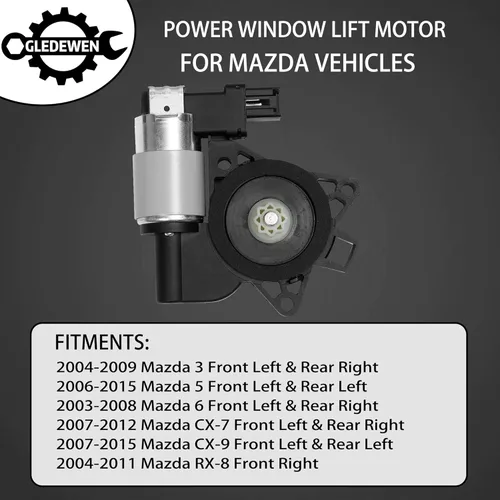 Miniatura 3 de Motor de elevación de ventana eléctrica para Mazda 3, 5, 6, CX-7, CX-9, RX-8 Reemplazar # GJ6A5958XF, G22C5958XC, D6515958XB