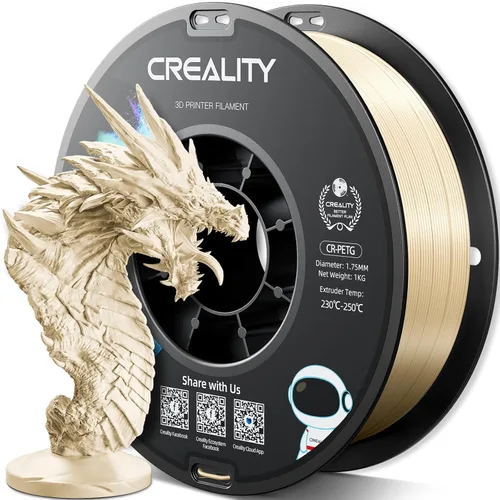 Miniatura 20 de Filamento PETG oficial para impresora 3D Creality de 0.069 in, 2.2 lbs, alta precisión, fuerte dureza, inodoro, mejor flujo, impresión 3D resistente