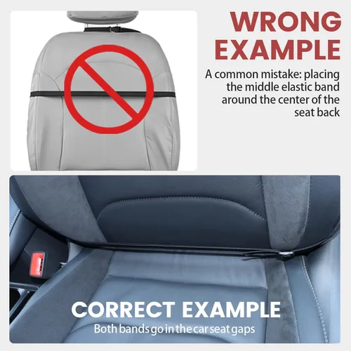 Miniatura 8 de Viaviat Protector de asiento de automóvil grande, paquete de 2 fundas duraderas resistentes al agua para respaldo de asiento de automóvil con 2 Negro