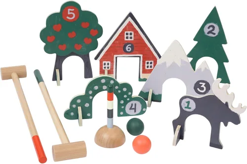 Miniatura 2 de Manhattan Toy Through The Woods - Juego de croquet para dos jugadores de 11 piezas para niños con bolsa de almacenamiento de viaje