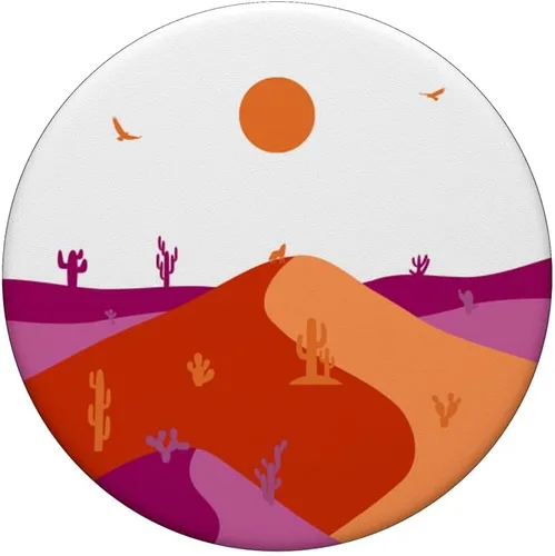 Miniatura 3 de Sutil bandera del orgullo lesbiano del desierto, paisaje lesbiano, orgullo PopSockets intercambiables PopGrip