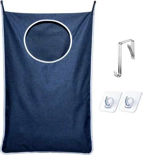 Miniatura 13 de KEEPJOY Bolsa colgante para cesta de lavandería con 2 tipos diferentes de ganchos, tamaño 20 x 30 pulgadas, bolsa de almacenamiento para ropa sucia