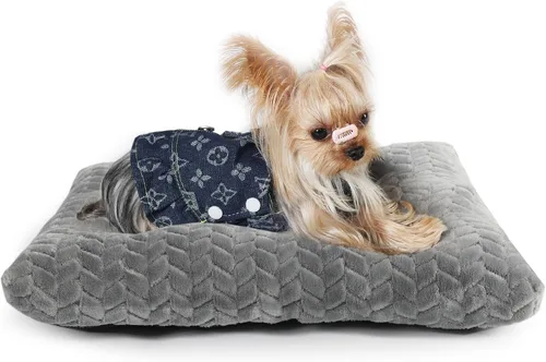 Miniatura 32 de Cama Lavable para Jaula de Perro de 18 Pulgadas Pequeña Antideslizante Impermeable Cálida Acogedora Suave para Mascotas Cachorros, Almohadas