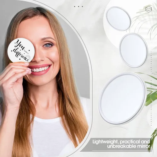 Miniatura 7 de Hoolerry 48 piezas de espejo compacto inspirador, regalos a granel para mujeres You Make a Difference - Mini bolsillo redondo de maquillaje, espejo