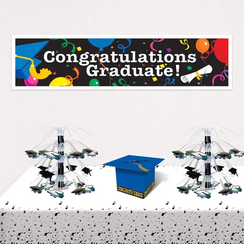 Miniatura 5 de Beistle Paquete de 2 pancartas de graduación, 15 pulgadas por 5 pies