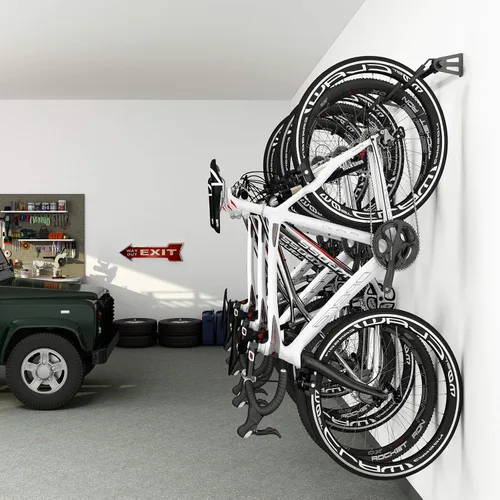 Miniatura 7 de FLEXIMOUNTS - Soporte de pared para 6 bicicletas, resistente, para hogar y garaje, capacidad hasta de 300 lb